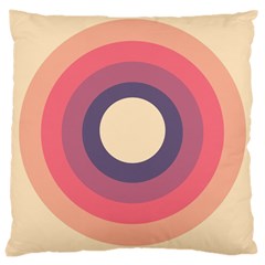 Circles Pattern Bullseye Cream Large Cushion Case (one Side) by Pakjumat