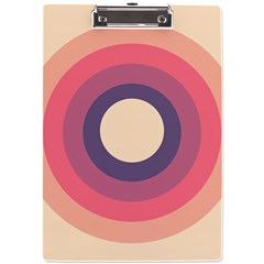 Circles Pattern Bullseye Cream A4 Acrylic Clipboard by Pakjumat