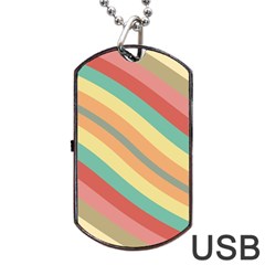 Pattern Design Abstract Pastels Dog Tag Usb Flash (one Side) by Pakjumat