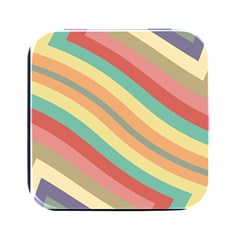 Pattern Design Abstract Pastels Square Metal Box (black)