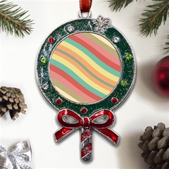 Pattern Design Abstract Pastels Metal X mas Lollipop With Crystal Ornament by Pakjumat