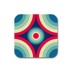 Circle Pattern Repeat Design Rubber Square Coaster (4 Pack) by Pakjumat