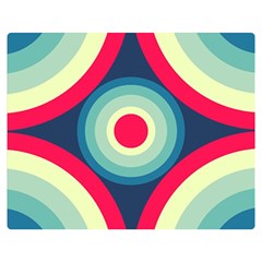 Circle Pattern Repeat Design Two Sides Premium Plush Fleece Blanket (medium) by Pakjumat