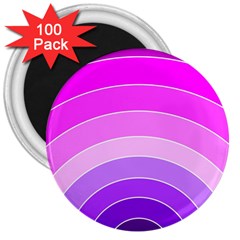 Pink Rainbow Purple Design Pattern 3  Magnets (100 Pack) by Pakjumat