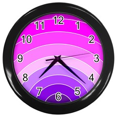 Pink Rainbow Purple Design Pattern Wall Clock (black)