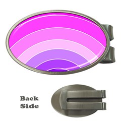 Pink Rainbow Purple Design Pattern Money Clips (oval) 