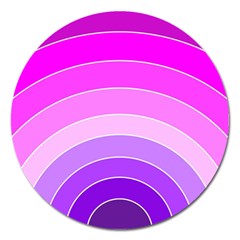 Pink Rainbow Purple Design Pattern Magnet 5  (round)