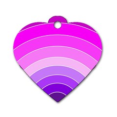 Pink Rainbow Purple Design Pattern Dog Tag Heart (one Side)