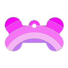 Pink Rainbow Purple Design Pattern Dog Tag Bone (one Side)