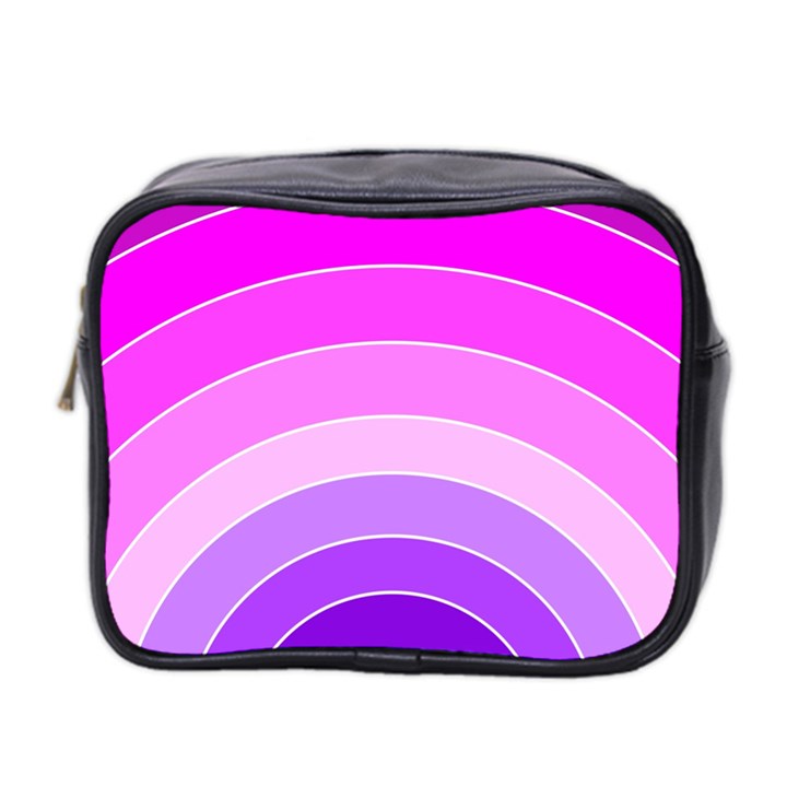 Pink Rainbow Purple Design Pattern Mini Toiletries Bag (Two Sides)