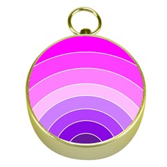 Pink Rainbow Purple Design Pattern Gold Compasses by Pakjumat