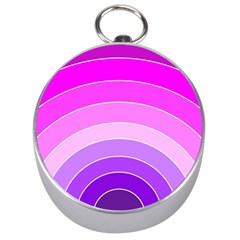 Pink Rainbow Purple Design Pattern Silver Compasses by Pakjumat