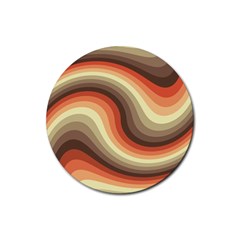 Twirl Swirl Waves Pattern Rubber Round Coaster (4 Pack) by Pakjumat