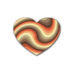 Twirl Swirl Waves Pattern Rubber Heart Coaster (4 Pack)