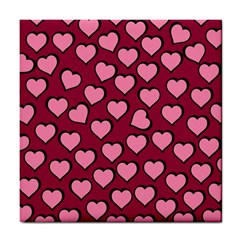 Pattern Pink Abstract Heart Tile Coaster by Pakjumat