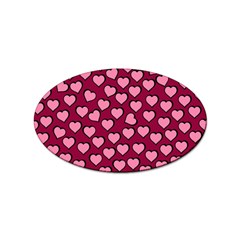 Pattern Pink Abstract Heart Sticker Oval (100 Pack)