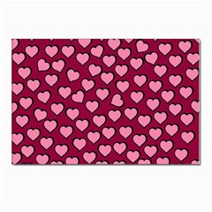 Pattern Pink Abstract Heart Postcard 4 x 6  (pkg Of 10)