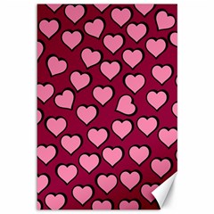 Pattern Pink Abstract Heart Canvas 12  X 18 