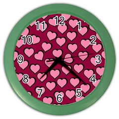 Pattern Pink Abstract Heart Color Wall Clock