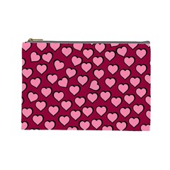 Pattern Pink Abstract Heart Cosmetic Bag (large) by Pakjumat