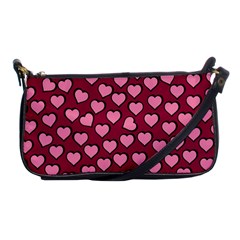 Pattern Pink Abstract Heart Shoulder Clutch Bag by Pakjumat