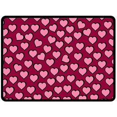 Pattern Pink Abstract Heart Two Sides Fleece Blanket (large)