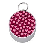 Pattern Pink Abstract Heart Mini Silver Compasses Front