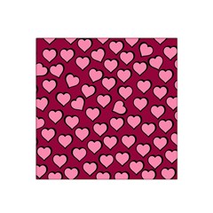 Pattern Pink Abstract Heart Satin Bandana Scarf 22  X 22  by Pakjumat