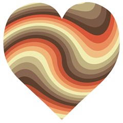 Twirl Swirl Waves Pattern Wooden Puzzle Heart by Pakjumat