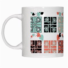 Mint Black Coral Heart Paisley White Mug by Pakjumat