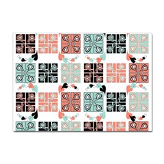 Mint Black Coral Heart Paisley Sticker A4 (10 Pack) by Pakjumat