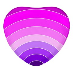 Pink Rainbow Purple Design Pattern Heart Glass Fridge Magnet (4 Pack) by Pakjumat