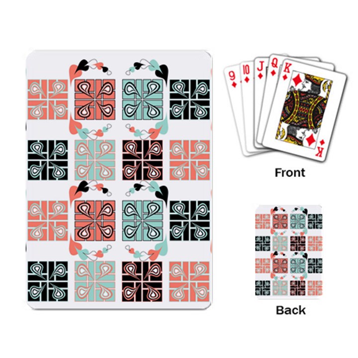 Mint Black Coral Heart Paisley Playing Cards Single Design (Rectangle)