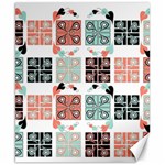 Mint Black Coral Heart Paisley Canvas 8  x 10  8.15 x9.66  Canvas - 1