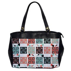 Mint Black Coral Heart Paisley Oversize Office Handbag by Pakjumat