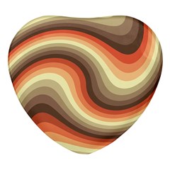 Twirl Swirl Waves Pattern Heart Glass Fridge Magnet (4 Pack) by Pakjumat