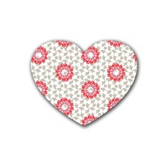 Print Pattern Fashion Background Rubber Heart Coaster (4 Pack) by Pakjumat