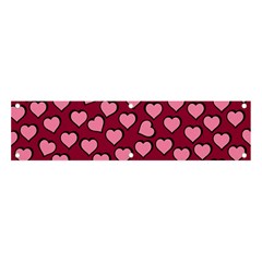 Pattern Pink Abstract Heart Banner And Sign 4  X 1  by Pakjumat