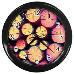 Wood Firewood Wooden Wall Clock (black) by Pakjumat