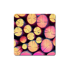 Wood Firewood Wooden Square Magnet by Pakjumat