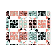 Mint Black Coral Heart Paisley Premium Plush Fleece Blanket (mini) by Pakjumat