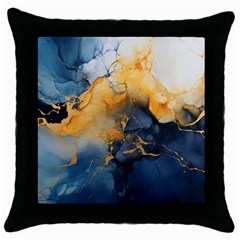 Abstract Marble Design Background Throw Pillow Case (black) by Pakjumat