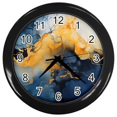 Abstract Marble Design Background Wall Clock (black) by Pakjumat