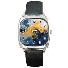 Abstract Marble Design Background Square Metal Watch by Pakjumat