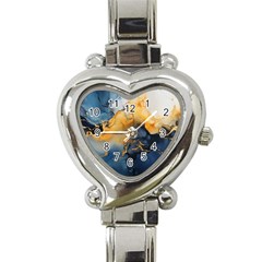 Abstract Marble Design Background Heart Italian Charm Watch by Pakjumat