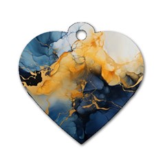 Abstract Marble Design Background Dog Tag Heart (two Sides) by Pakjumat