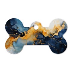 Abstract Marble Design Background Dog Tag Bone (two Sides) by Pakjumat