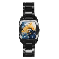 Abstract Marble Design Background Stainless Steel Barrel Watch by Pakjumat