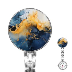 Abstract Marble Design Background Stainless Steel Nurses Watch by Pakjumat