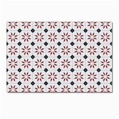 Tile Pattern Design Flowers Postcards 5  X 7  (pkg Of 10) by Pakjumat